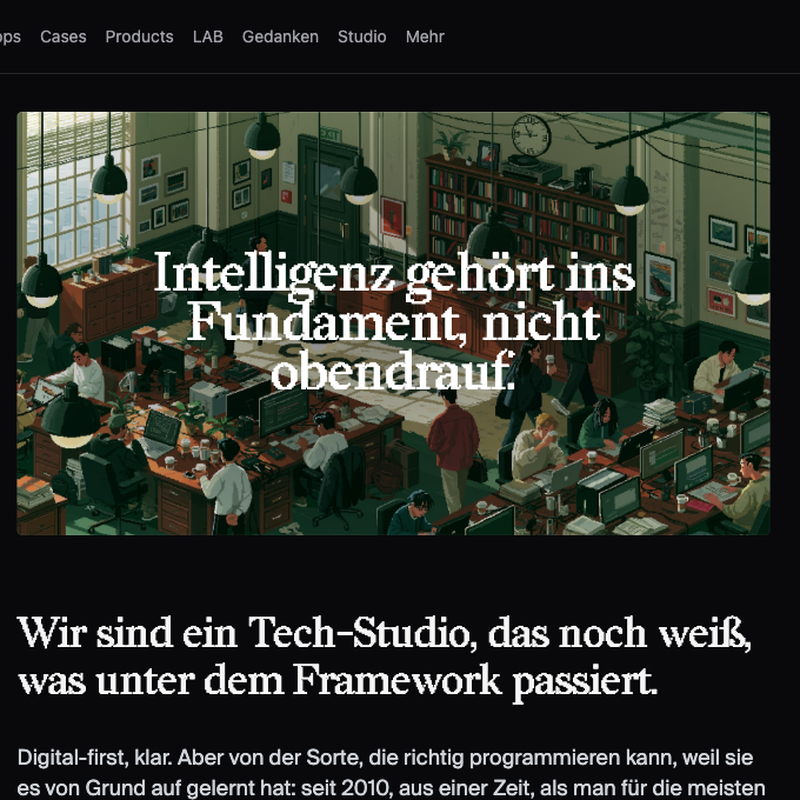 Dieselbe Seite im boring-Modus: schlichtes HTML, kein Fenster-Chrome
